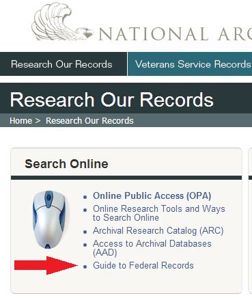 Step 1: www.archives.gov