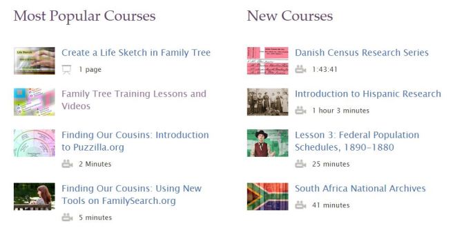 FamilySearch Online Courses